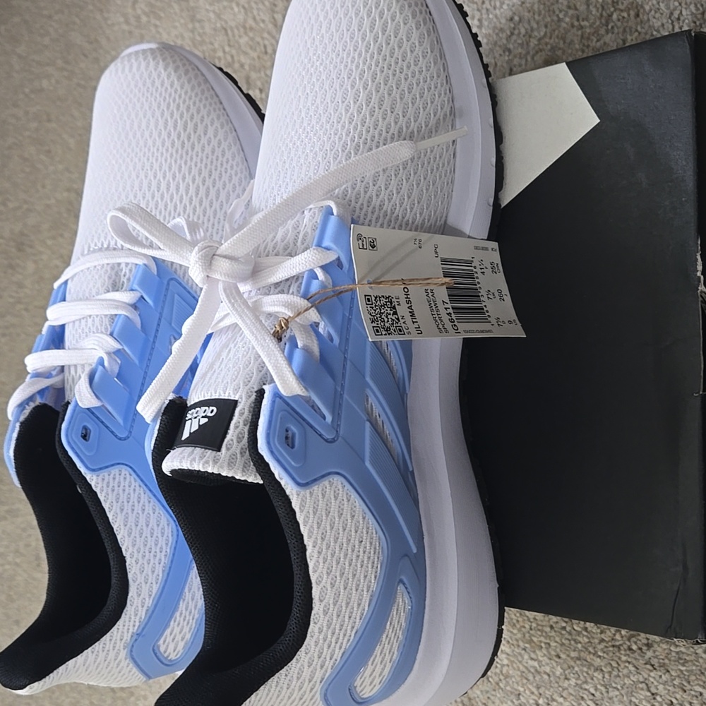 Adidas Ultimashow White and Light Blue Shoes